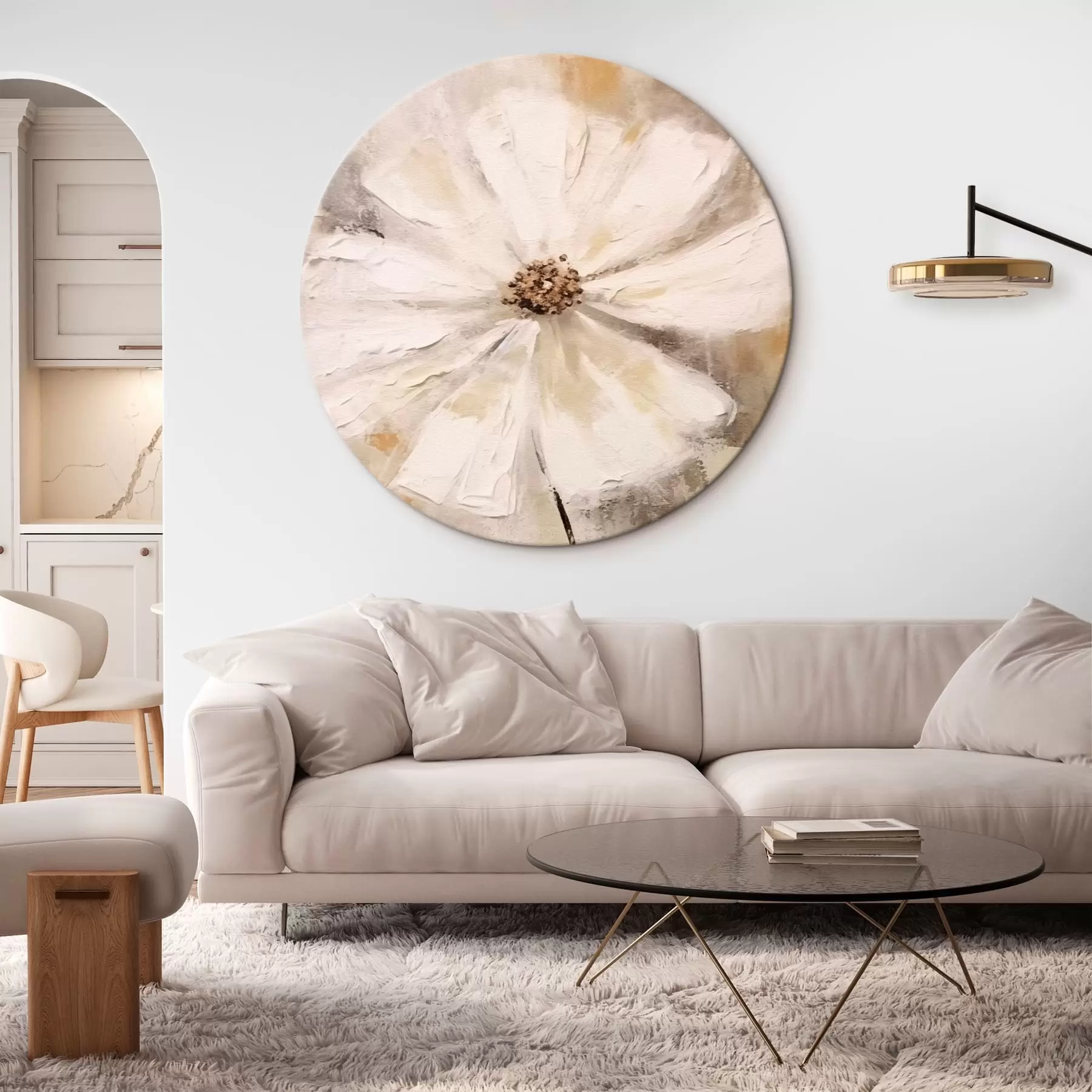 murales de pared Tendencia flor blanca r42640