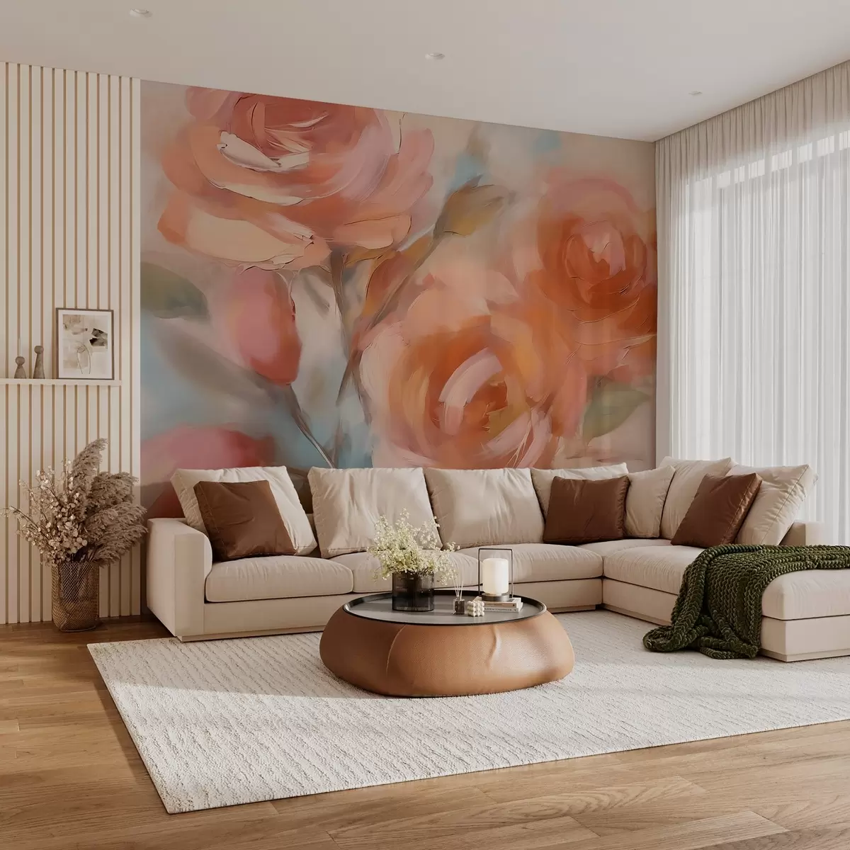 murales de pared Pintura abstracta imitación rosas w02923