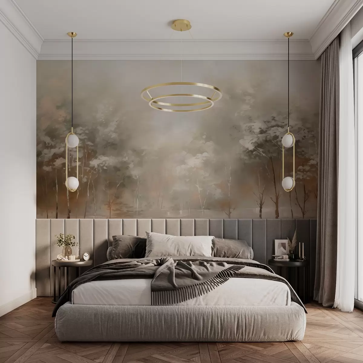 murales de pared Jardín abstracto imitación de pintura w02928