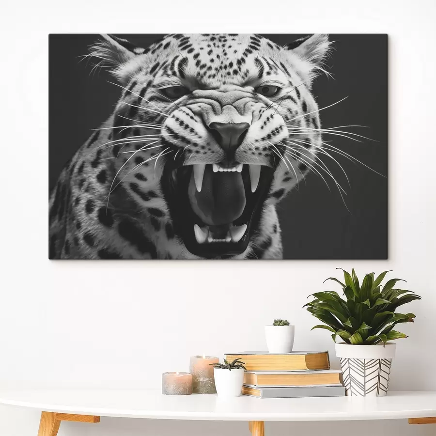 murales de pared Leopardo en blanco y negro s42646