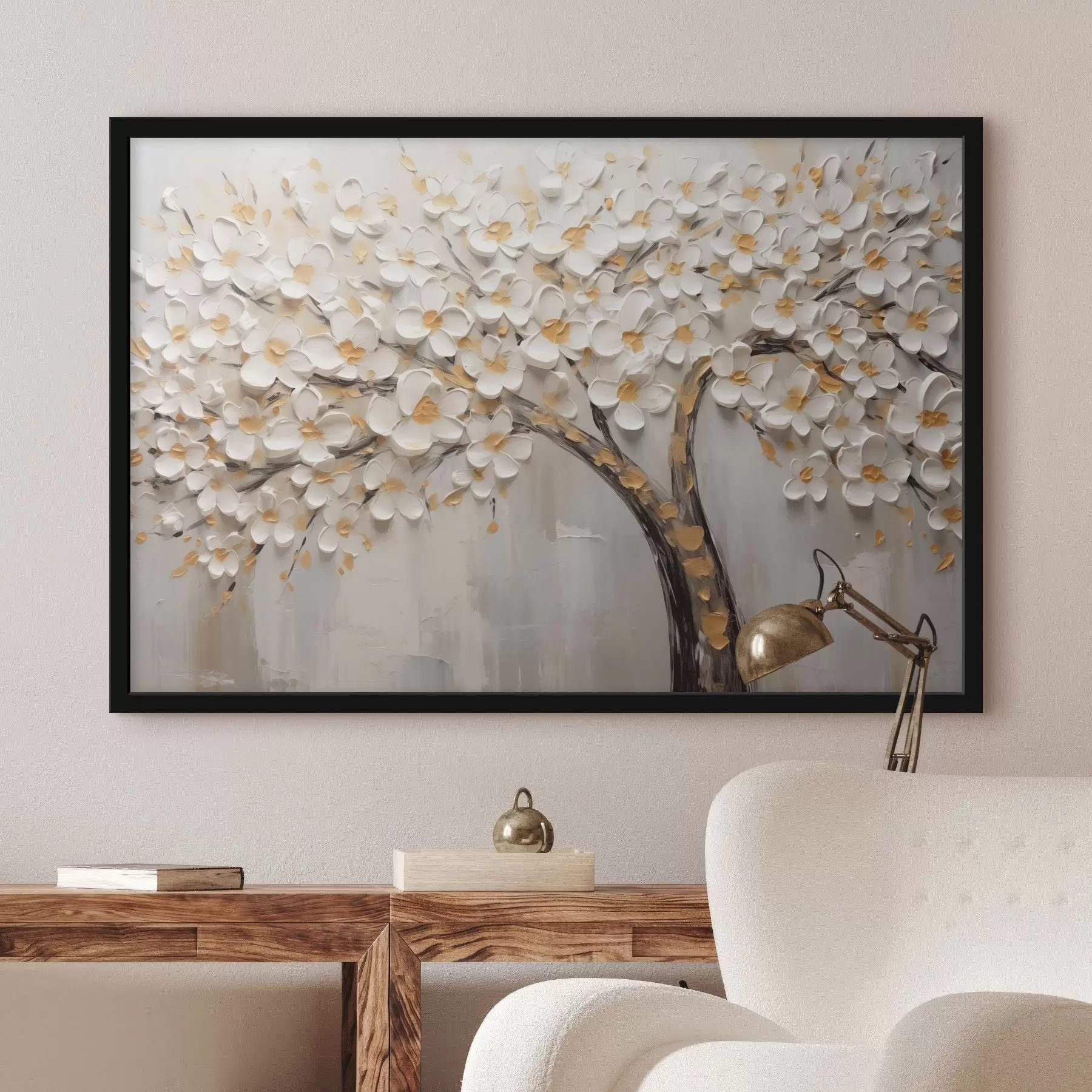 murales de pared Imagen volumétrica de un árbol en flor f42658