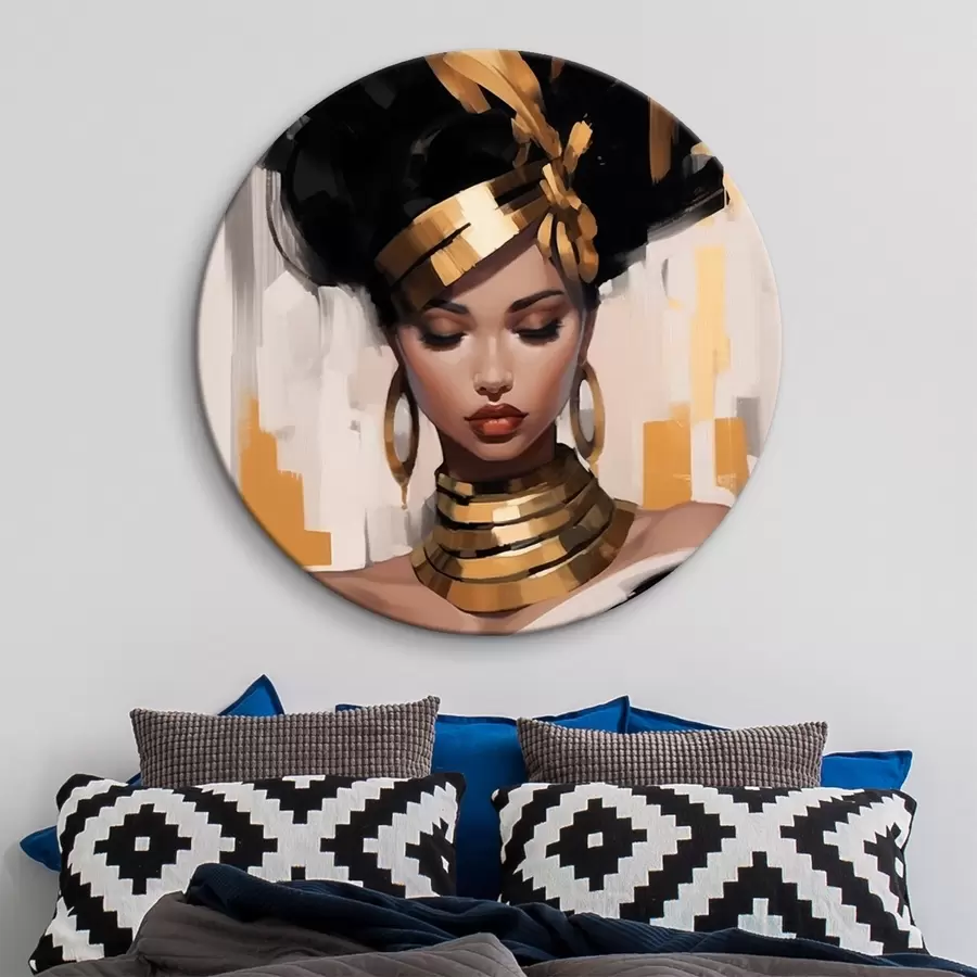 murales de pared Retrato de mujer con estilo étnico moderno r42648