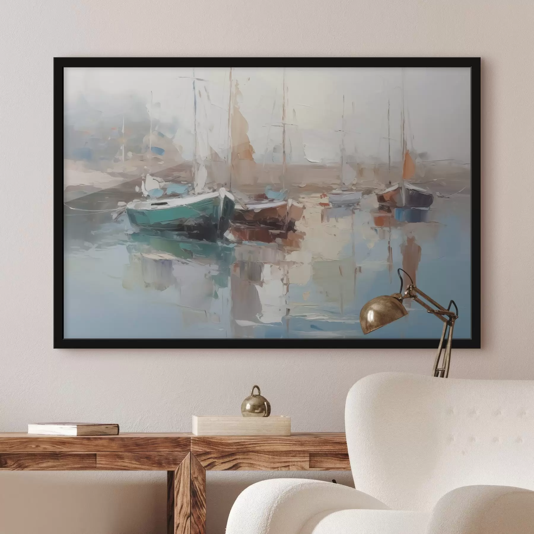 murales de pared Barcos imitación de pintura abstracta f42743