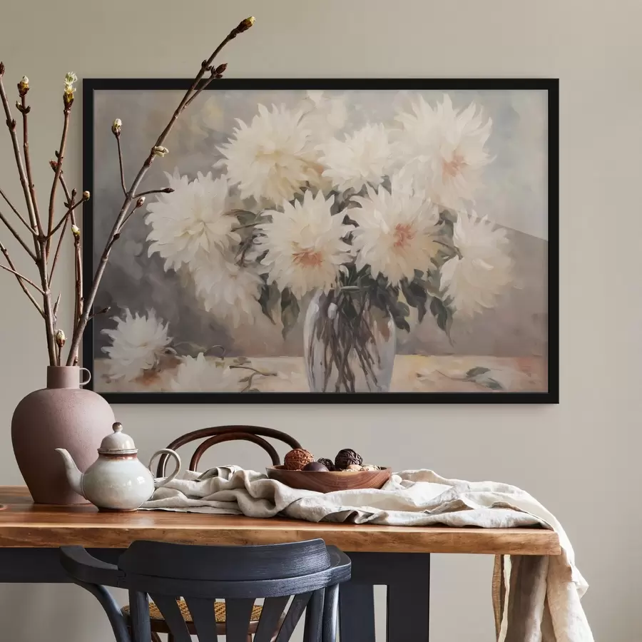 murales de pared Crisantemos en un jarrón imitación de pintura f42744