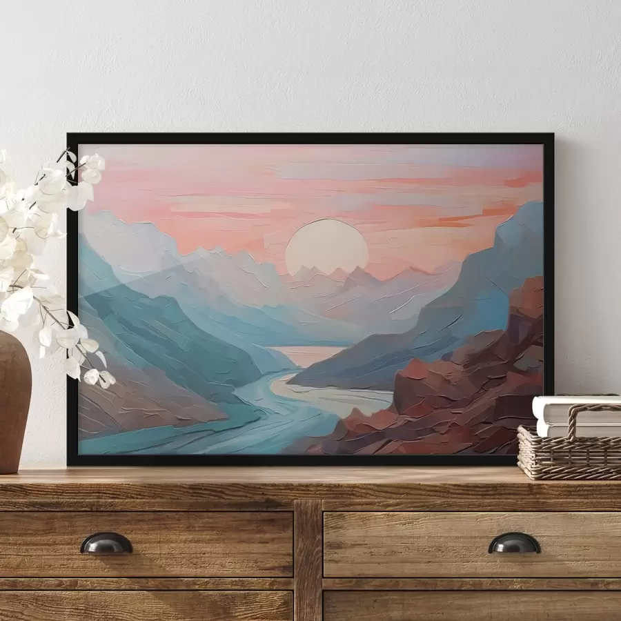 murales de pared Paisaje abstracto de montaña f42754