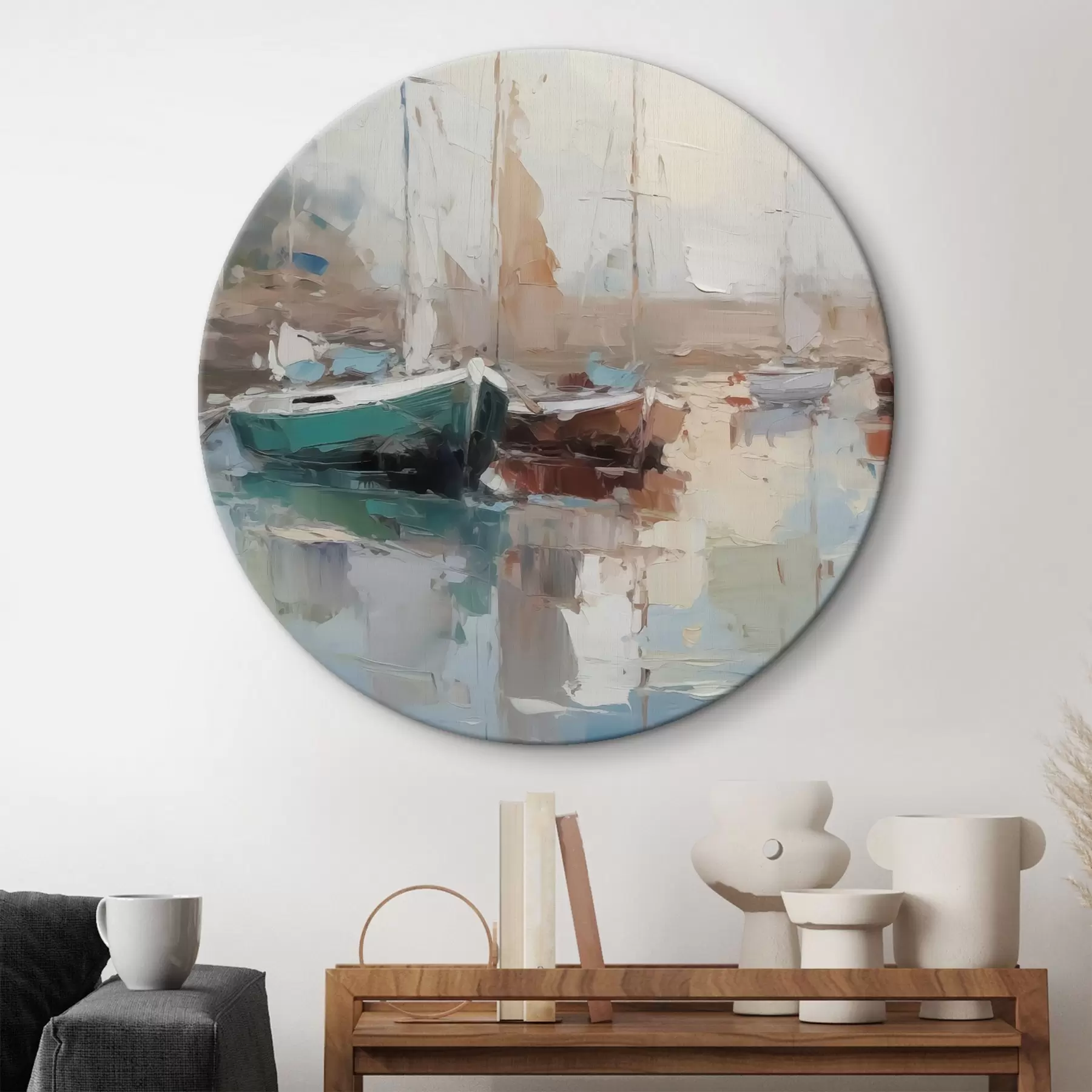 murales de pared Barcos imitación de pintura abstracta r42743