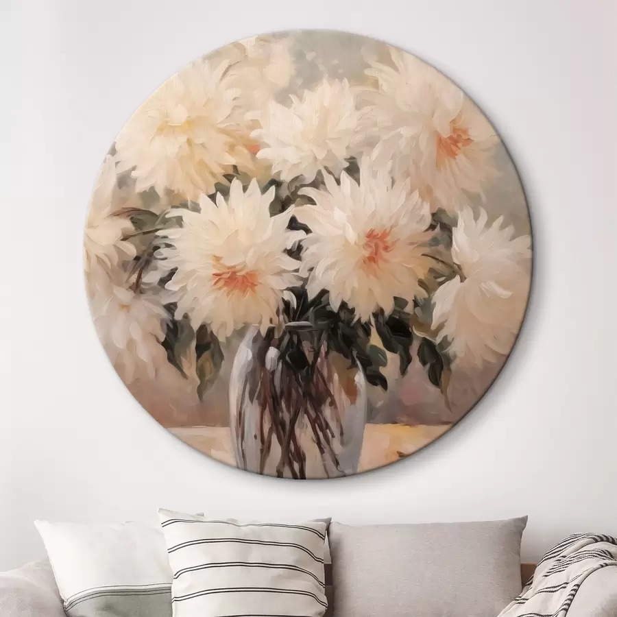 murales de pared Crisantemos en un jarrón imitación de pintura r42744