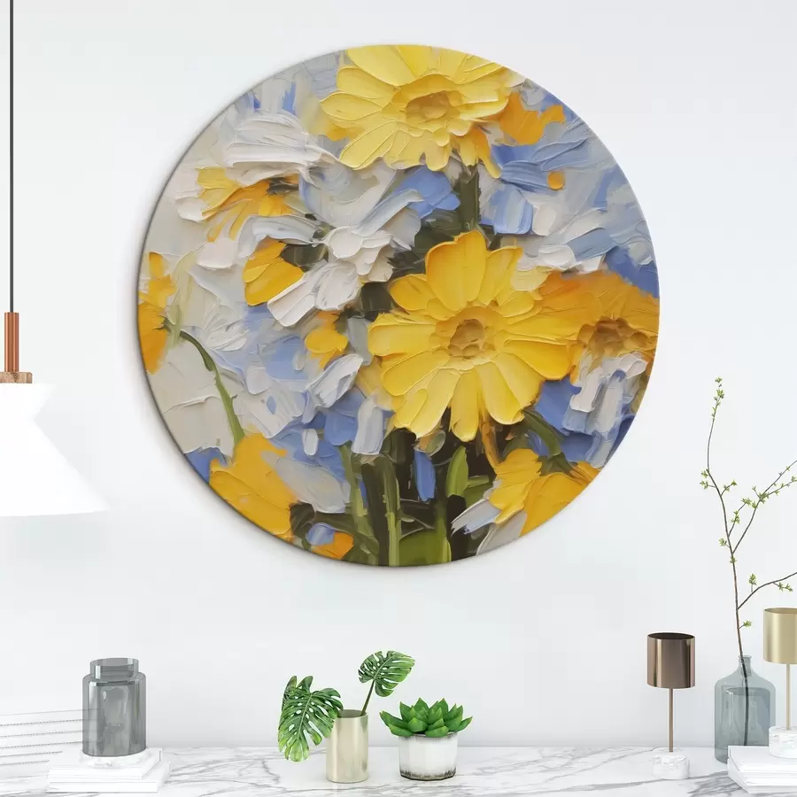 murales de pared Flores abstractas imitación de trazos de pintura r42753