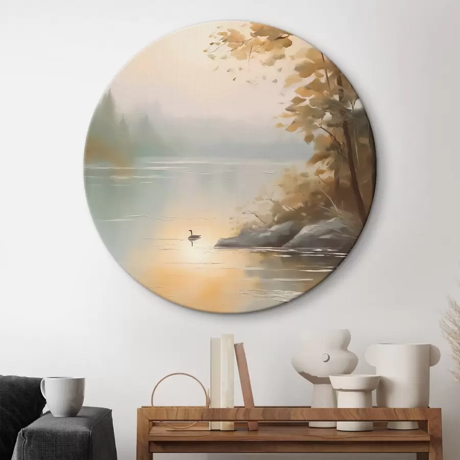 murales de pared Árbol junto al estanque r42757