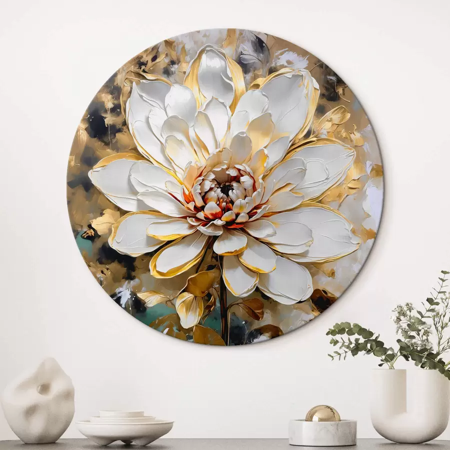 murales de pared Flor abstracta con salpicaduras de pintura de imitación en el fondo r42707