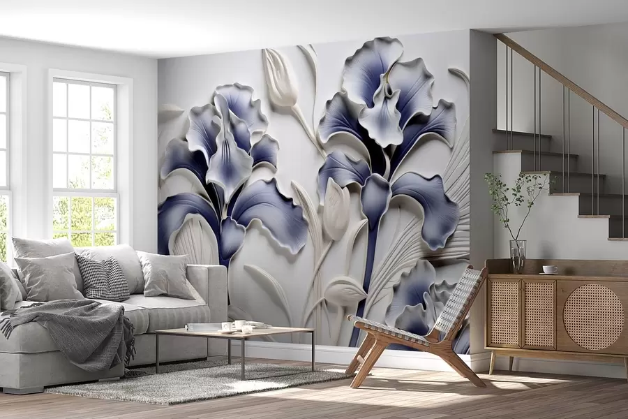 murales de pared Escultura volumétrica del iris w02970
