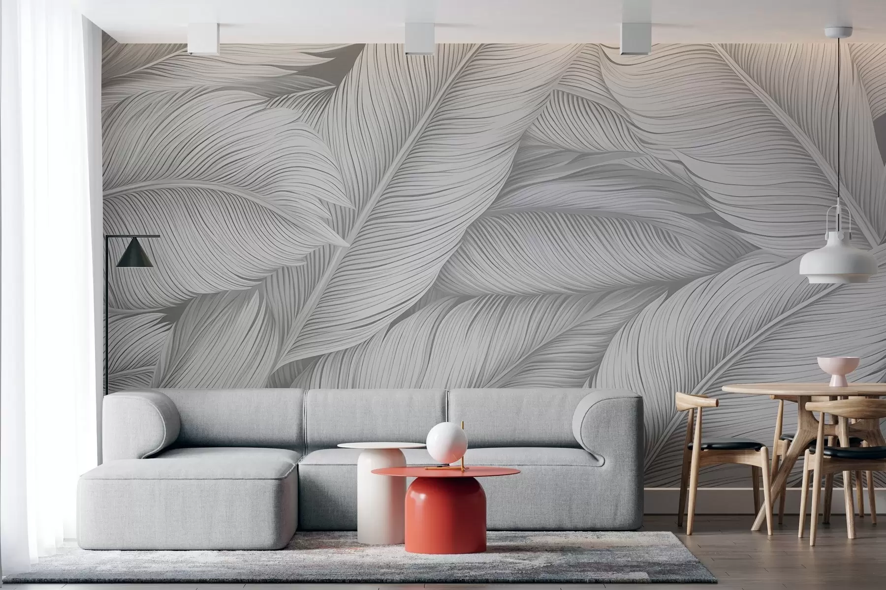 murales de pared Plumas grandes pintadas w02973