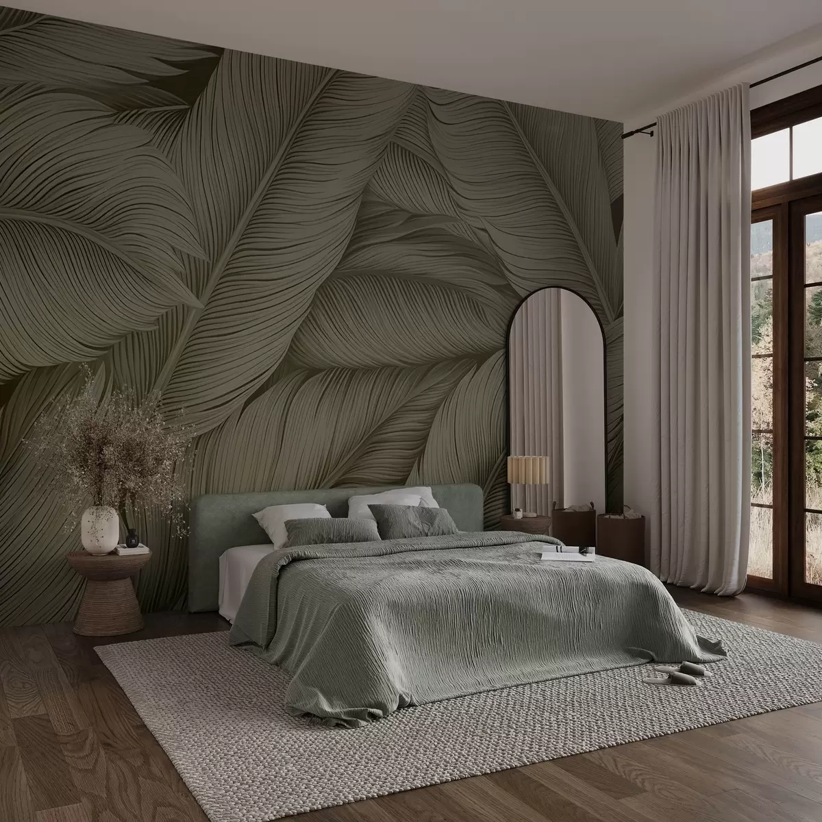 murales de pared Plumas grandes pintadas w02973v2