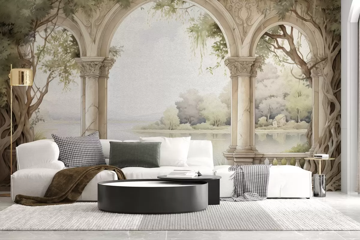 murales de pared Dibujo al óleo estilo arco w02976