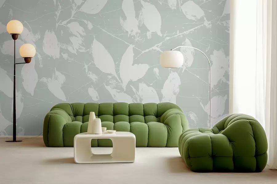 murales de pared Motivo minimalista de manchas blancas w02936