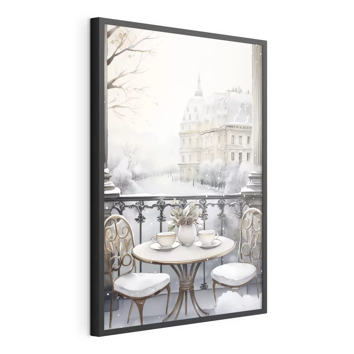 Poster Bonito café, tazas de té, estilo bohemio, acuarela, estética invernal f42796