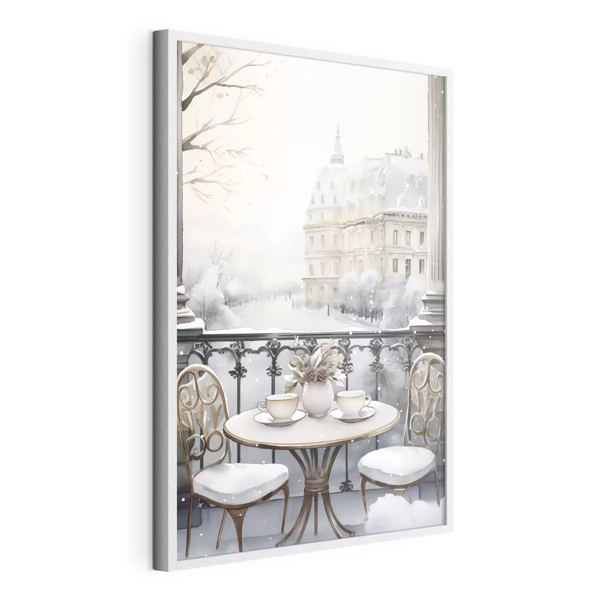 Poster Bonito café, tazas de té, estilo bohemio, acuarela, estética invernal f42796