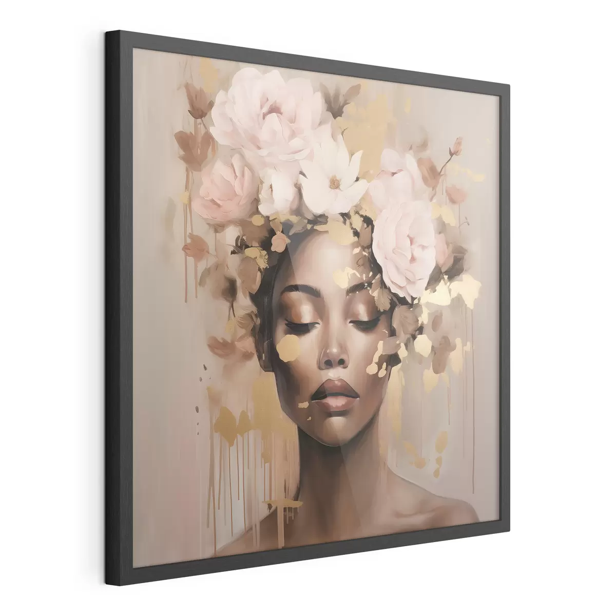 Poster Niña con corona de flores f42814