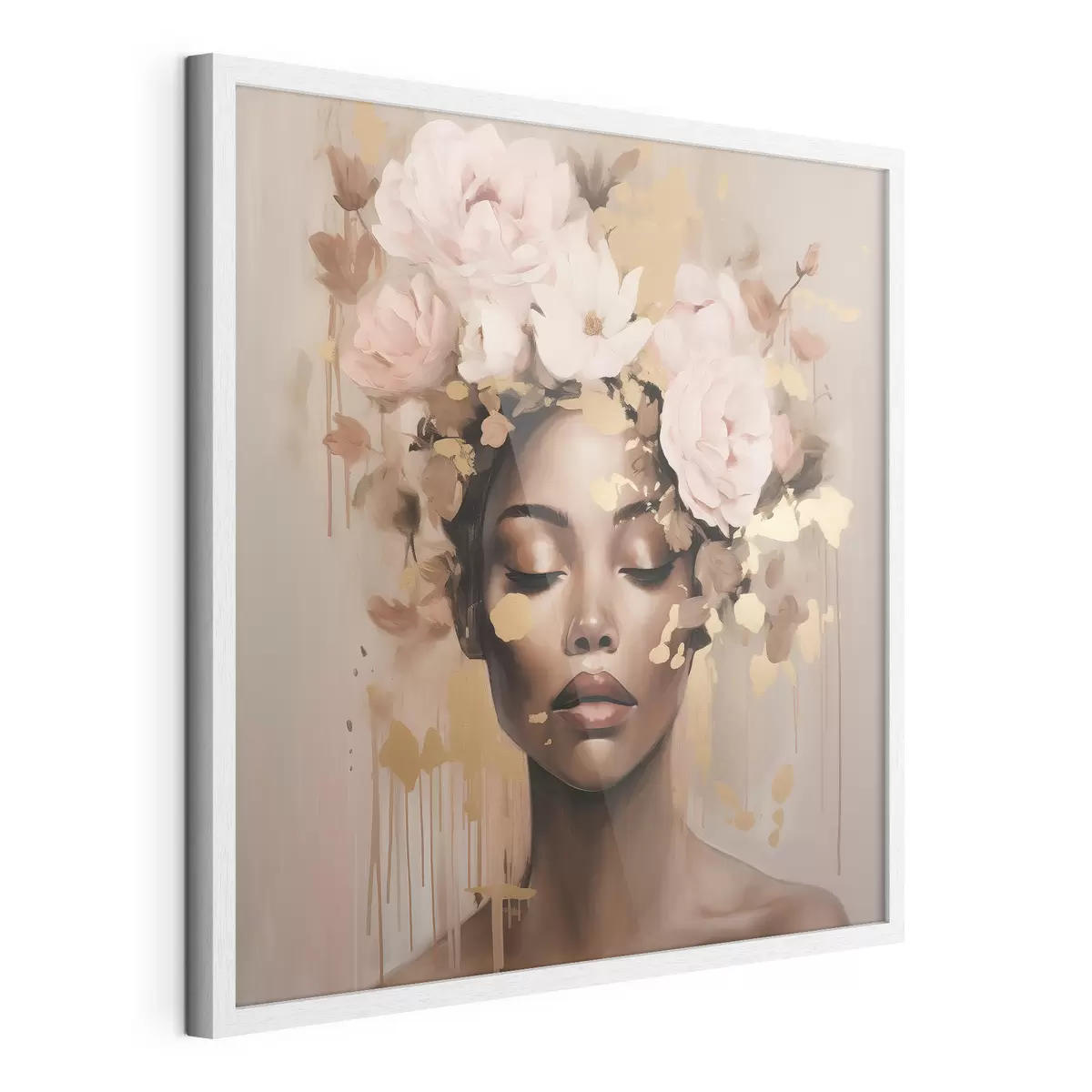 Poster Niña con corona de flores f42814