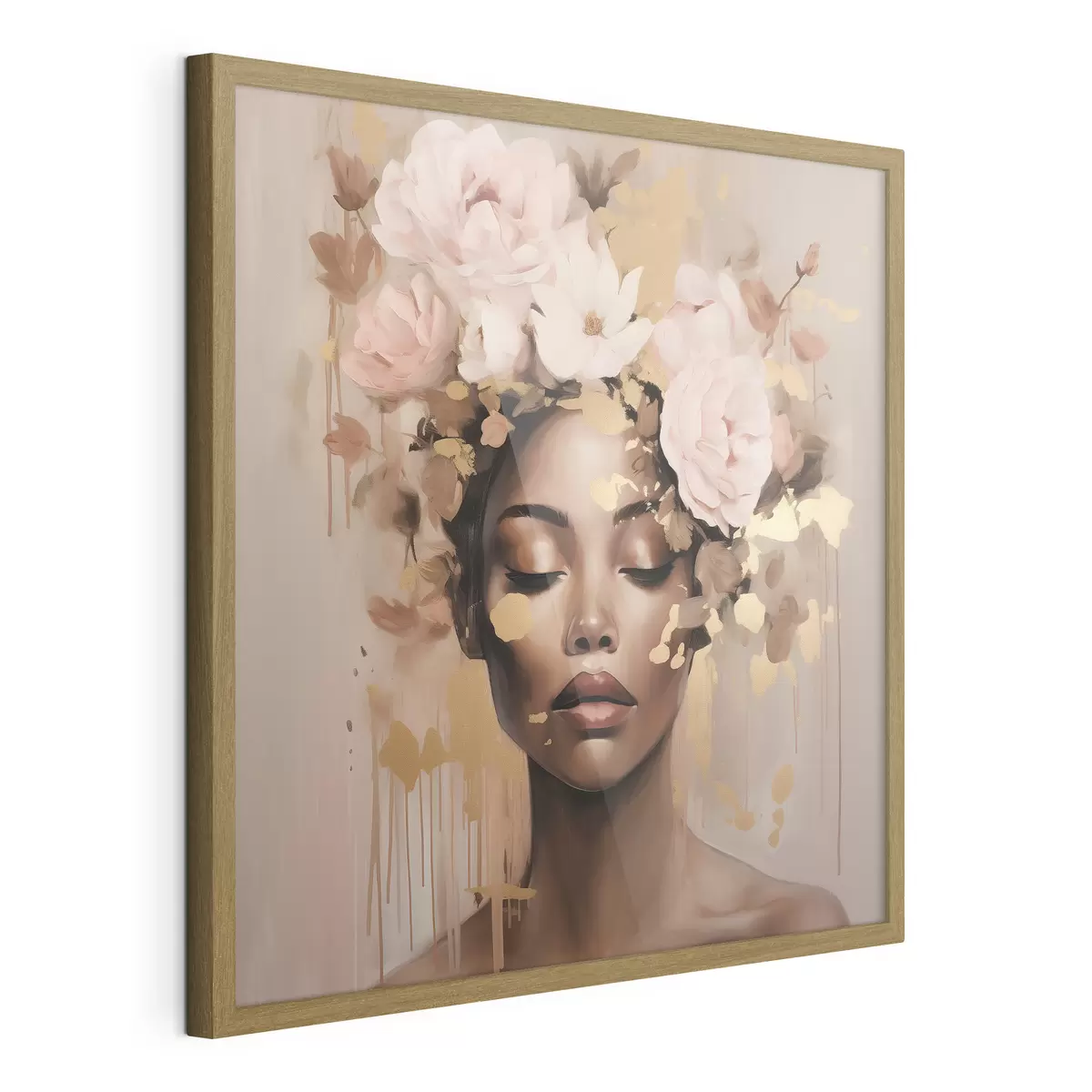Poster Niña con corona de flores f42814