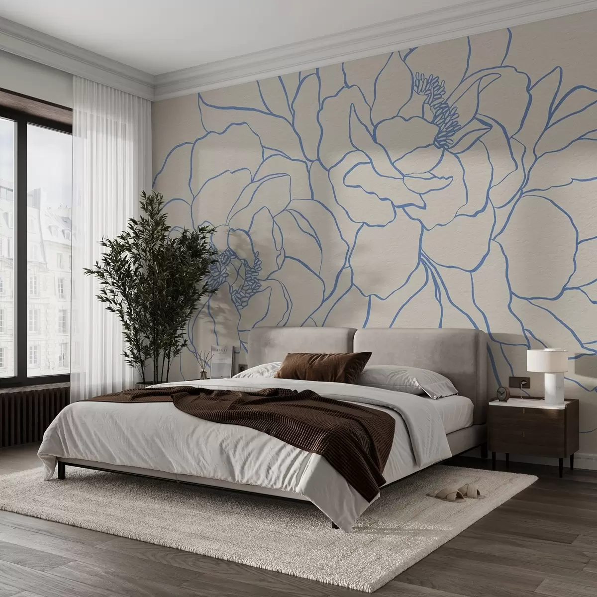murales de pared Rosas minimalistas w08714v1