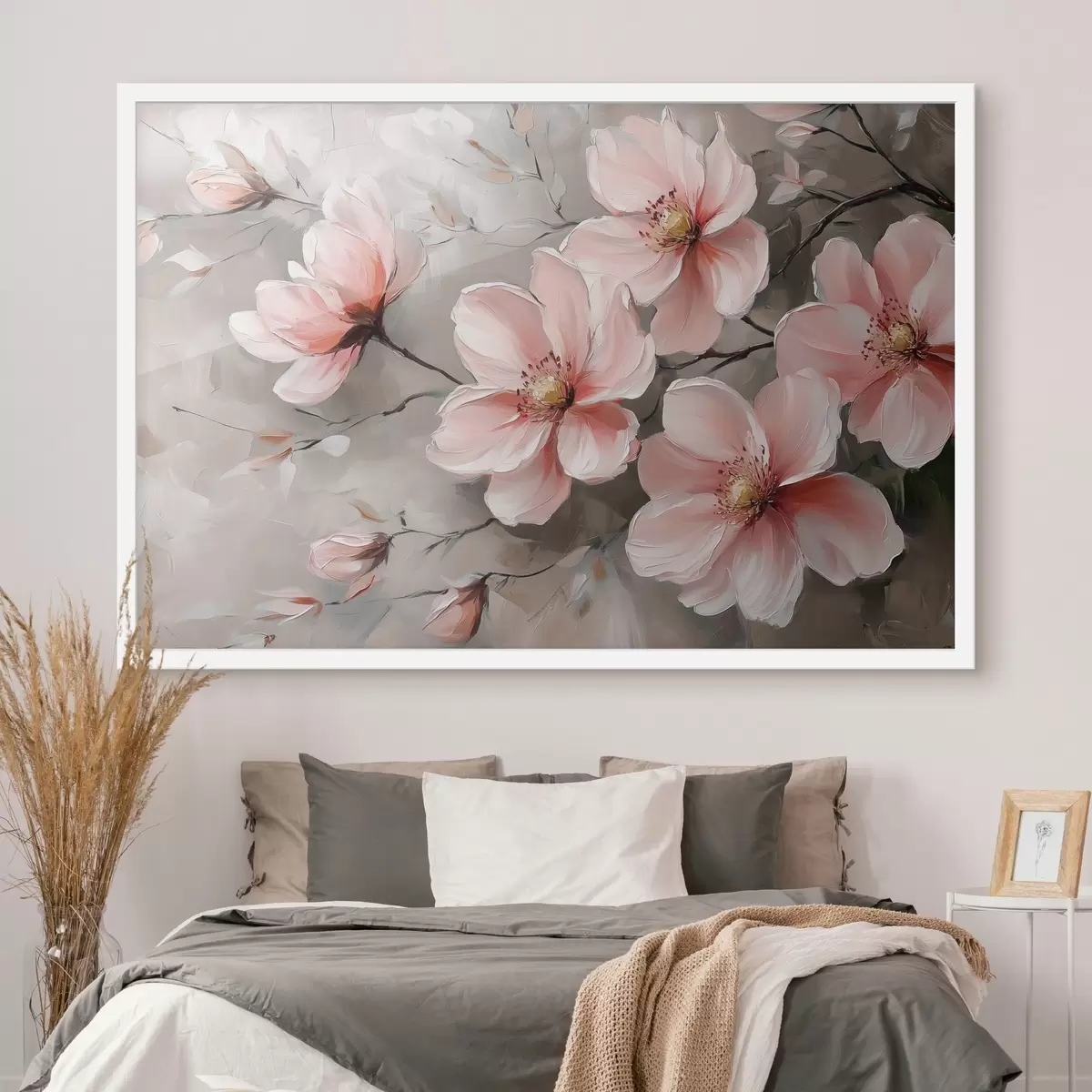 Poster Grandes flores rosas f42850