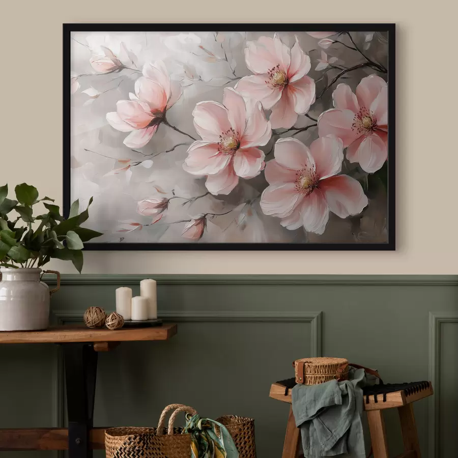 murales de pared Grandes flores rosas f42850