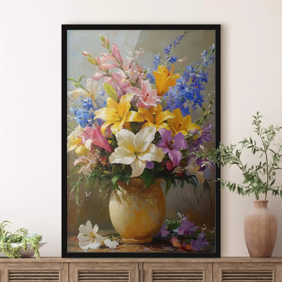 Poster Brillante ramo de flores al óleo f42864