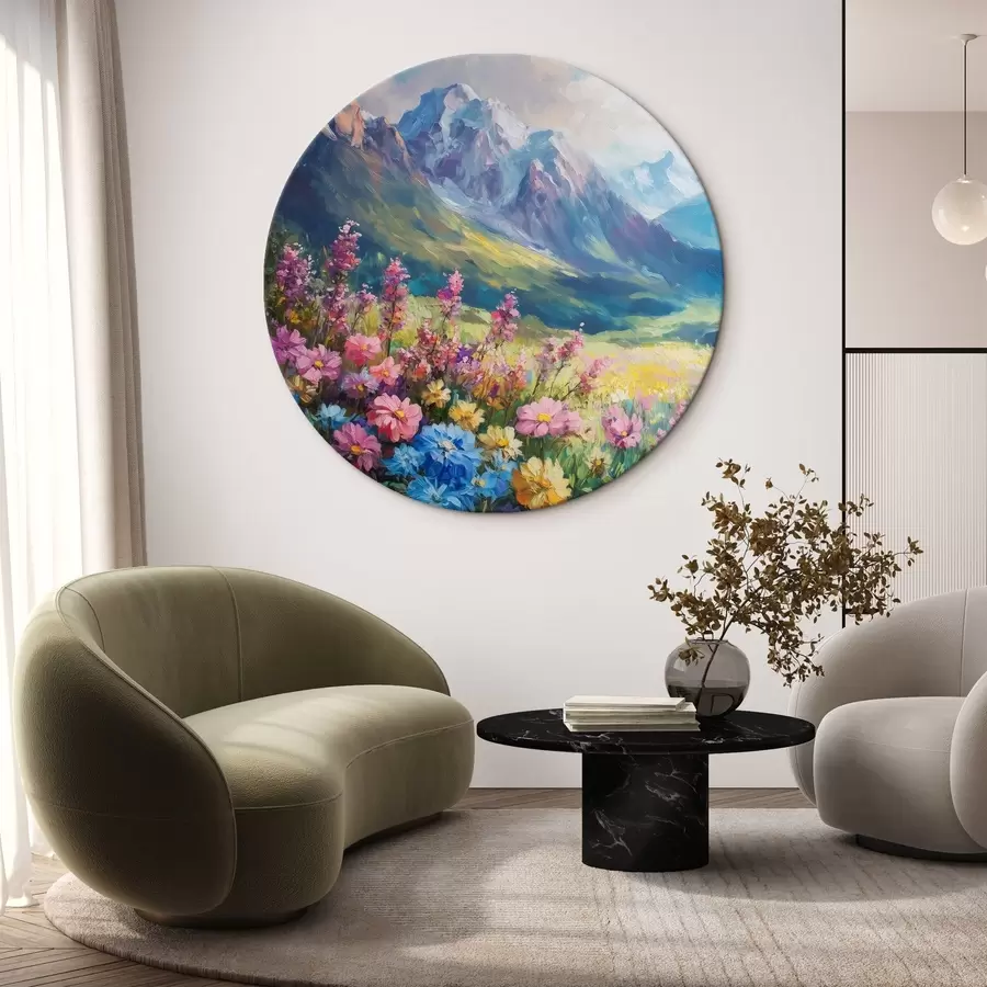 murales de pared Pradera floreciente en las montañas r42855