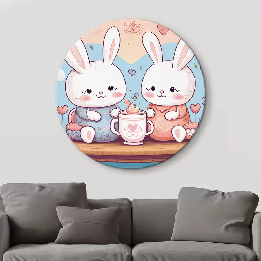 murales de pared Conejitos bonitos, fiesta del té r42873