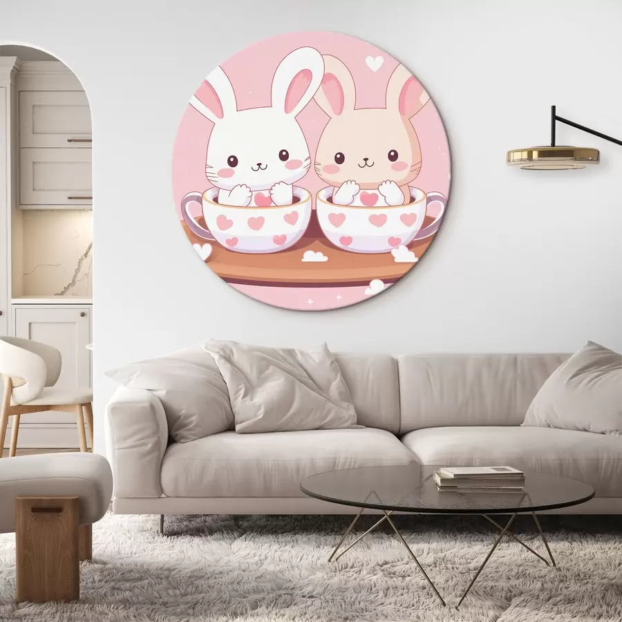 murales de pared Conejitos en tazas r42874