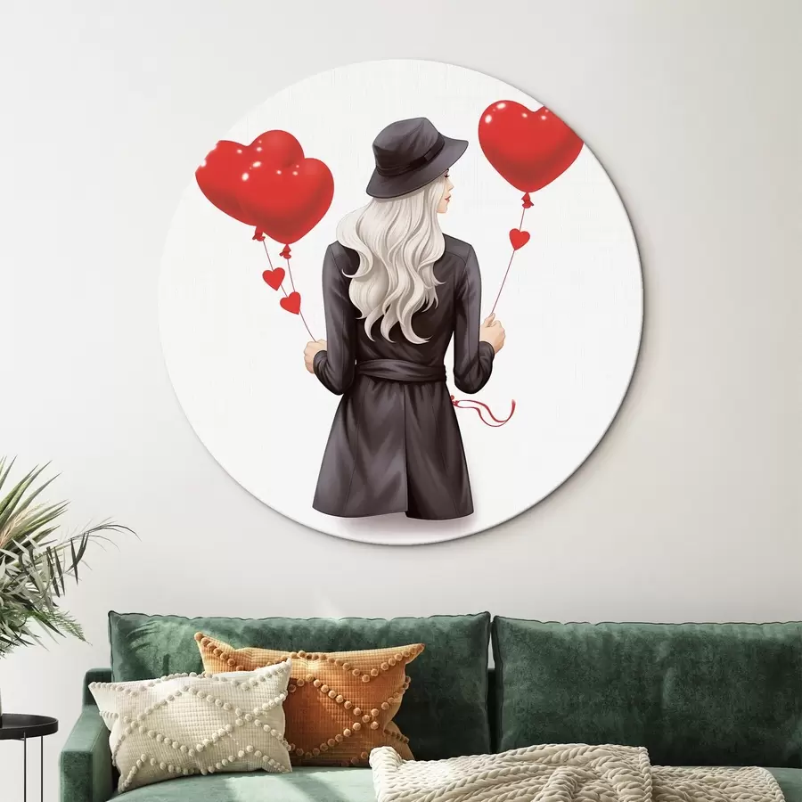 murales de pared Rubia con globos r42875