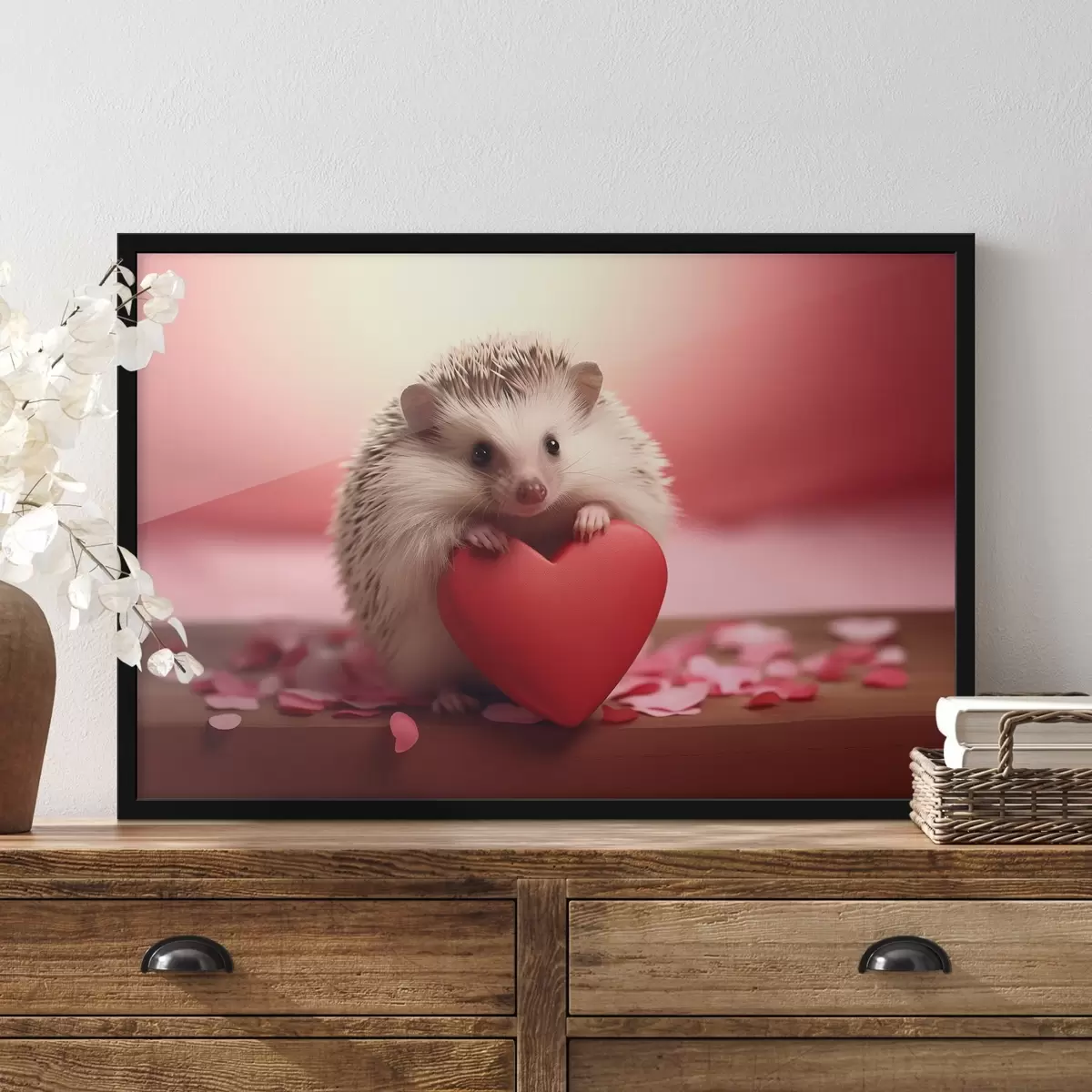 Poster Pequeño erizo sosteniendo un corazón f42867