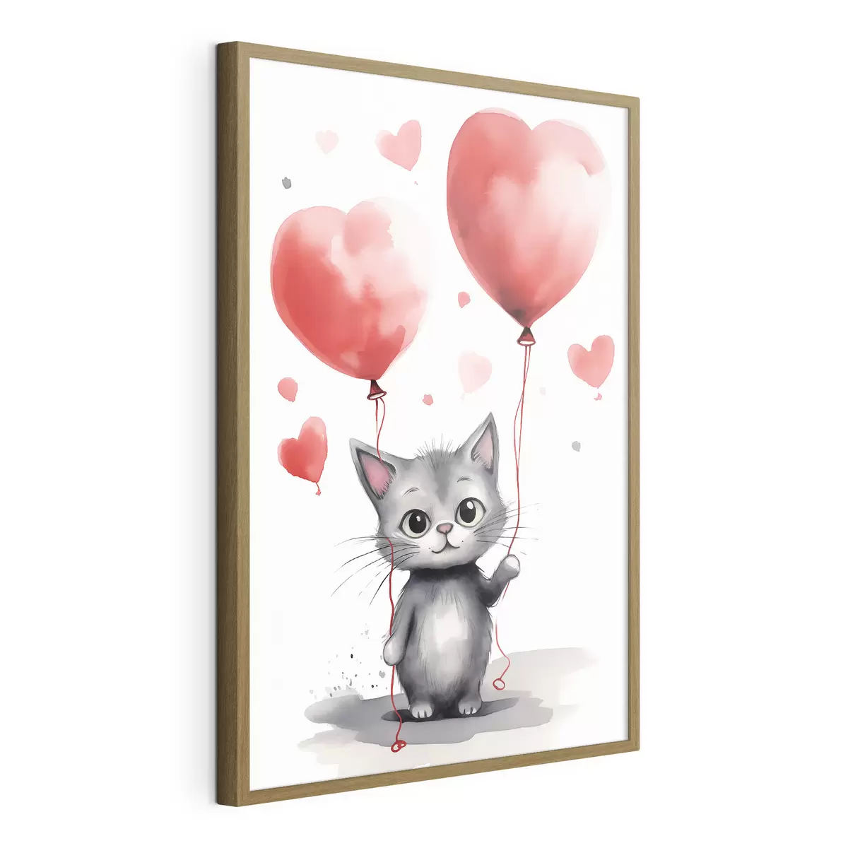 Poster Corazones para el gatito f42871