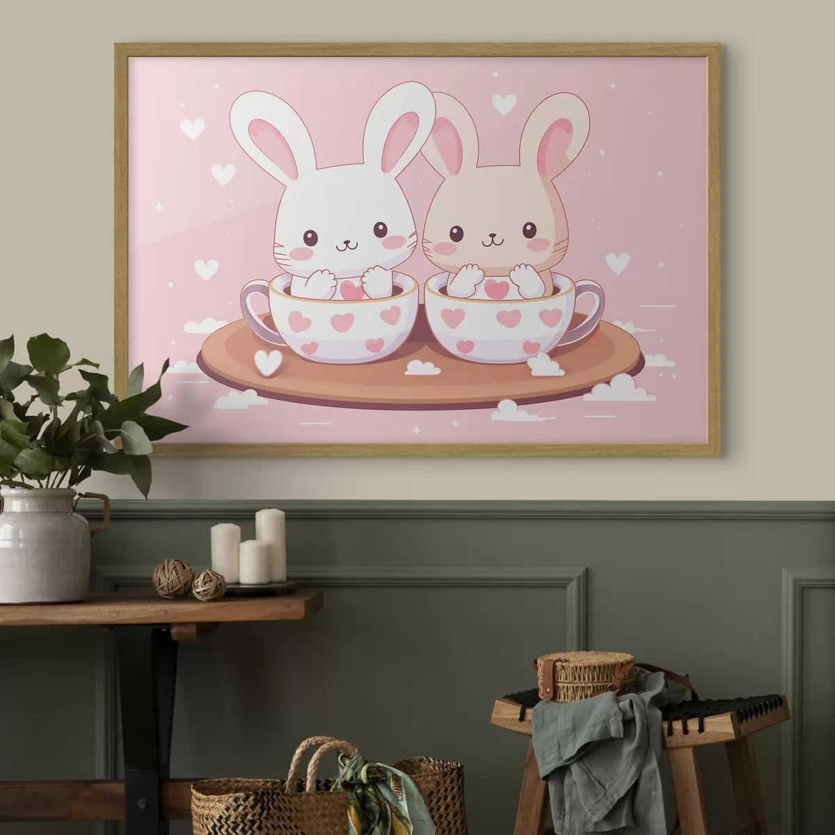 Poster Conejitos en tazas f42874