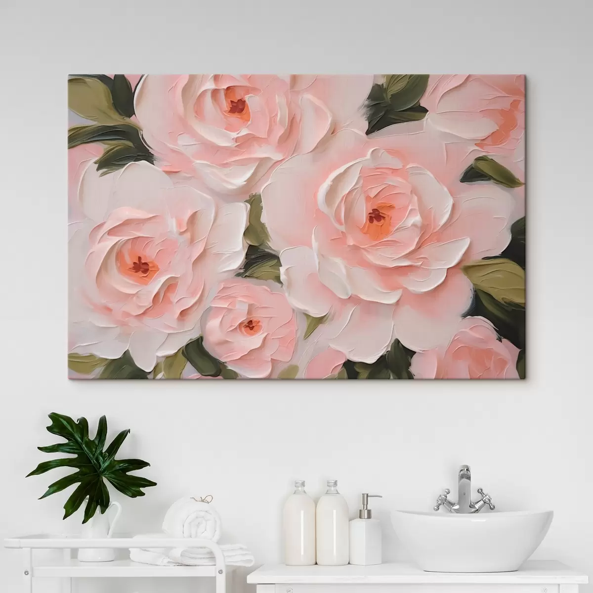 murales de pared Delicadas rosas imitación de pintura s42831