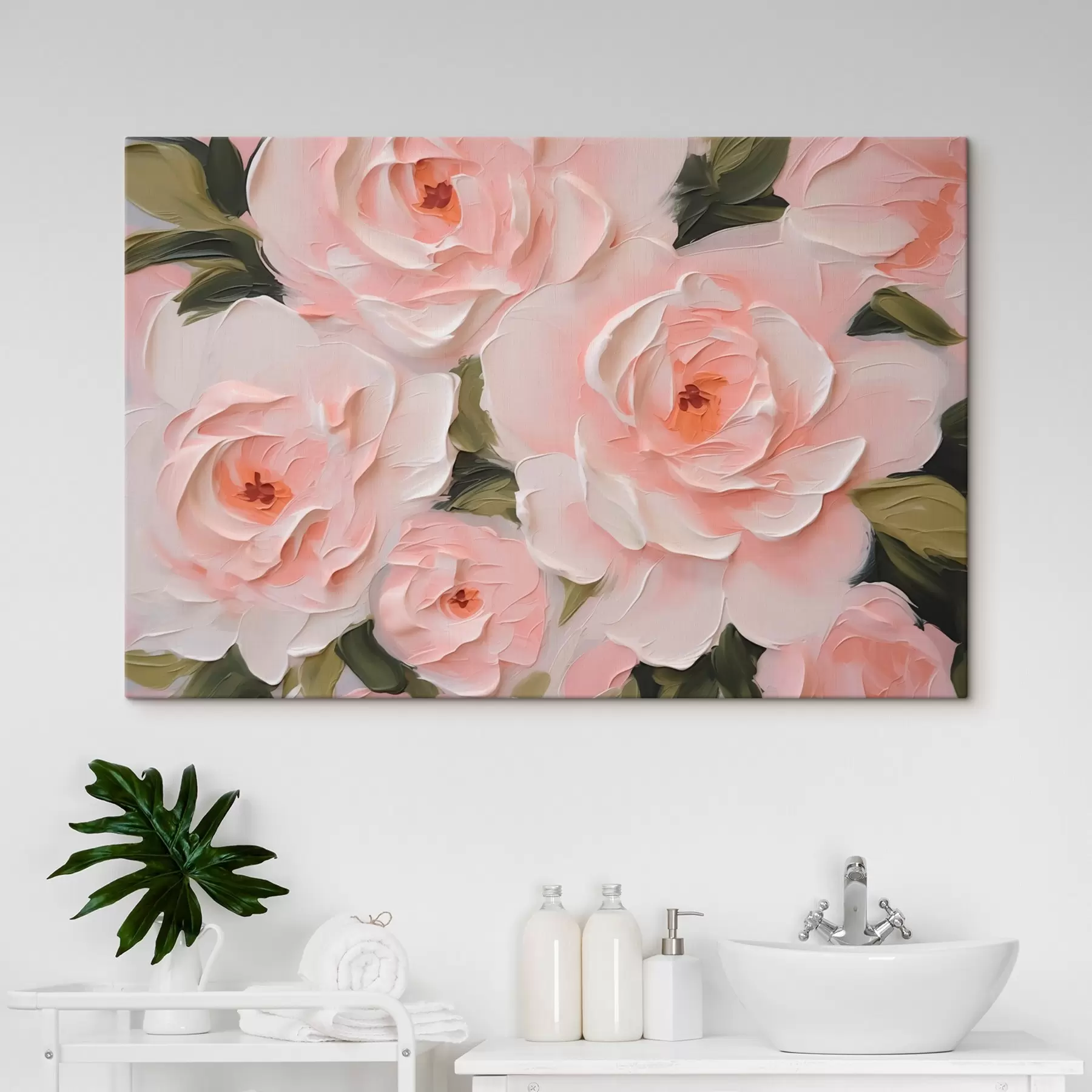 murales de pared Delicadas rosas imitación de pintura s42831