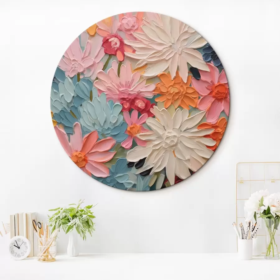 murales de pared Flores abstractas brillantes imitación de pinceladas r42826