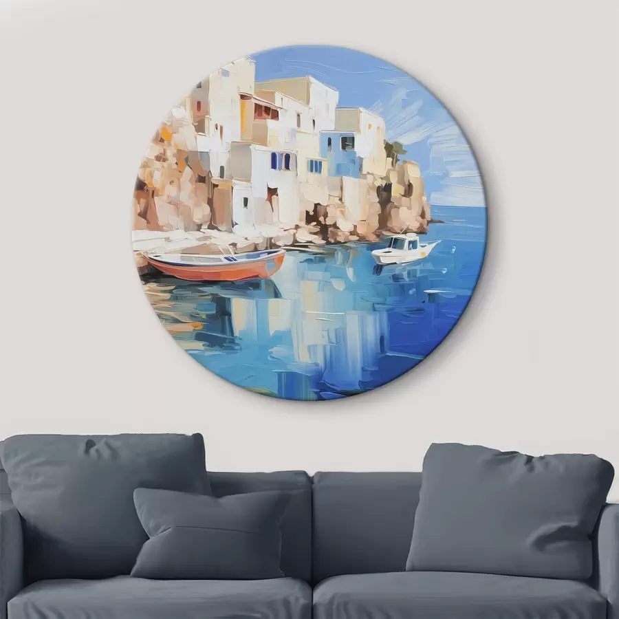 murales de pared Casas junto al mar imitación de pintura r42830