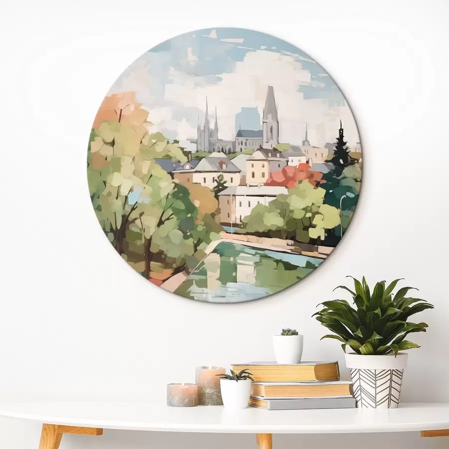 murales de pared Pintura abstracta de imitación de paisaje urbano r42834