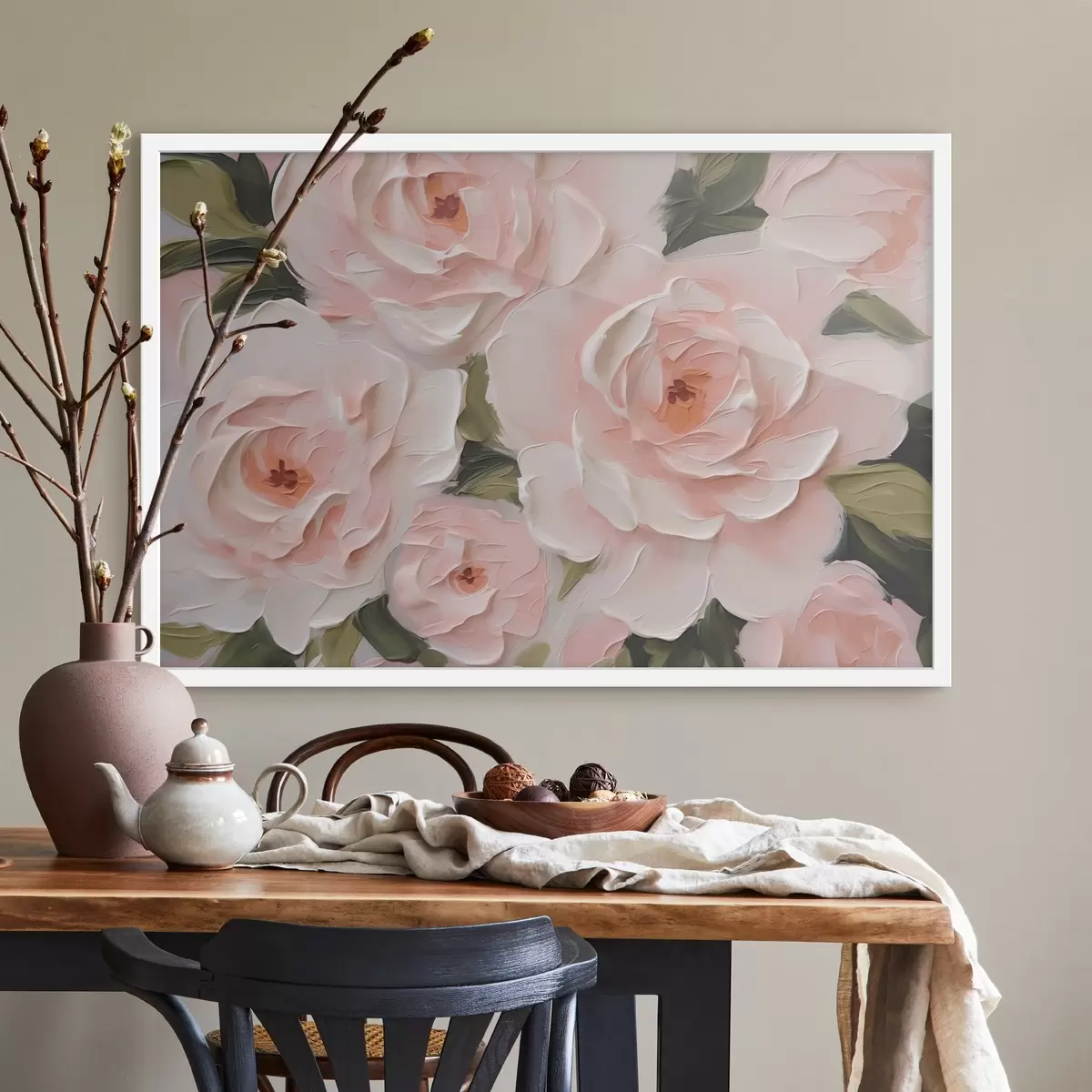 Poster Delicadas rosas imitación de pintura f42831