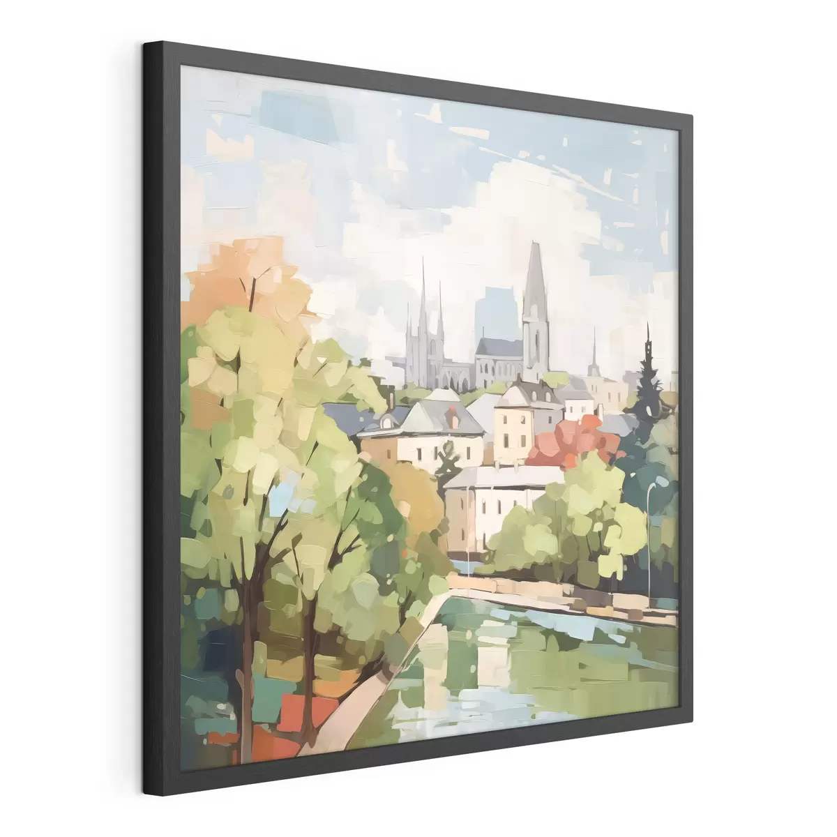 Poster Pintura abstracta de imitación de paisaje urbano f42834