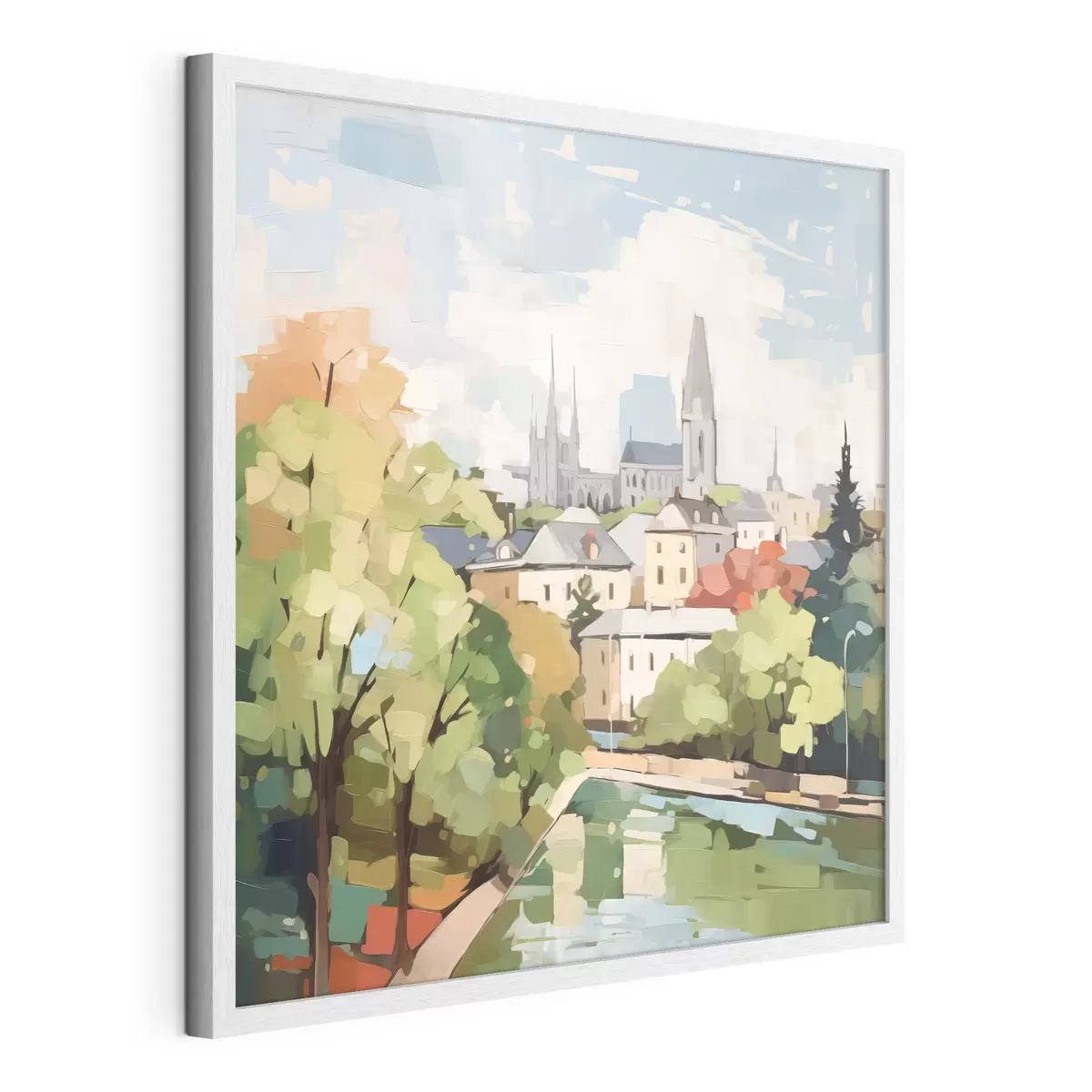 Poster Pintura abstracta de imitación de paisaje urbano f42834