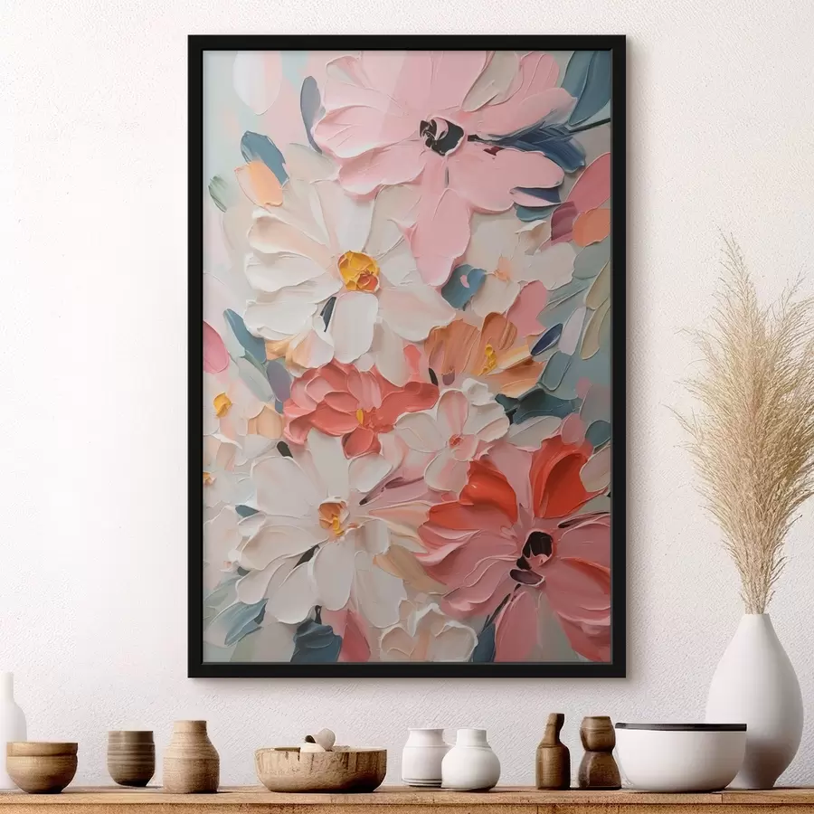 murales de pared Flores pintura abstracta de imitación f42843