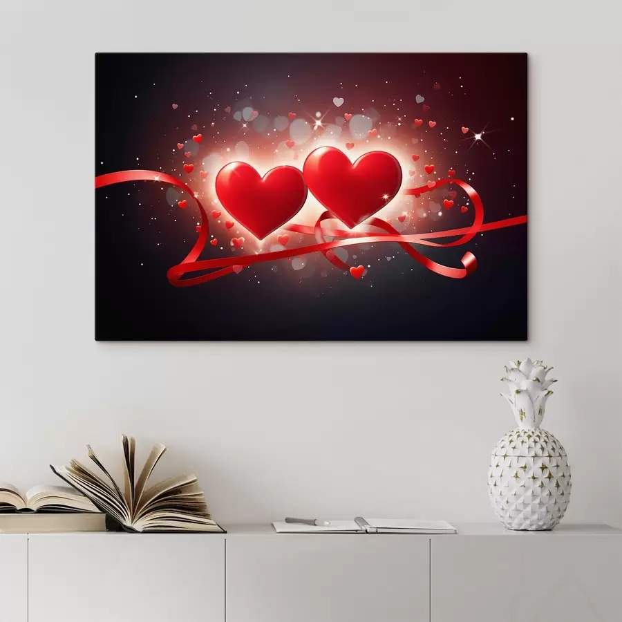 murales de pared Dos corazones sobre fondo abstracto s42877