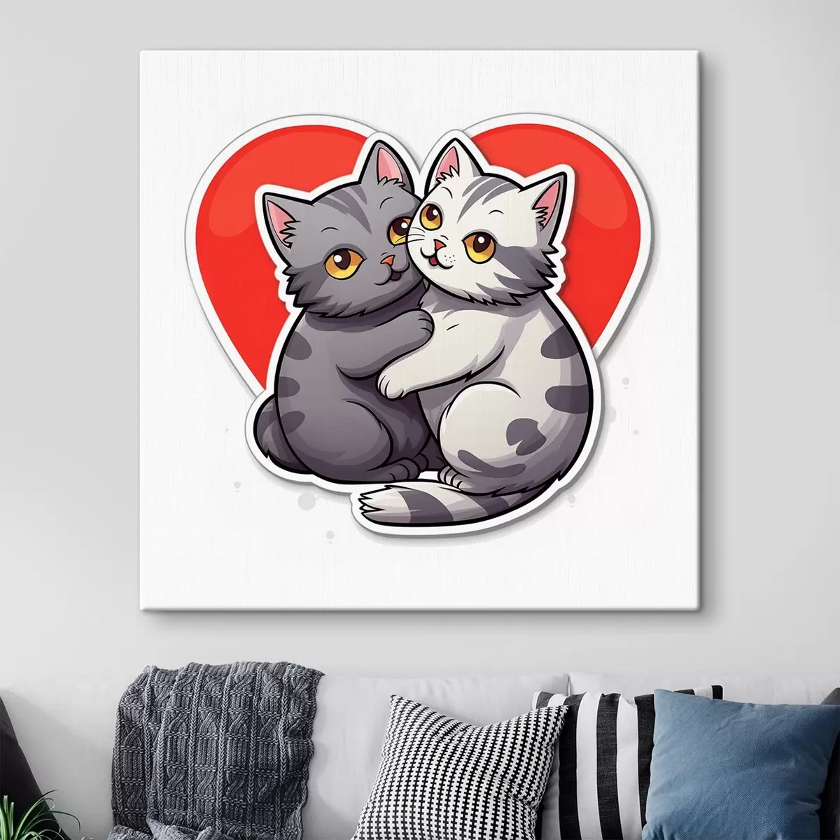 murales de pared Dos gatos enamorados s42881