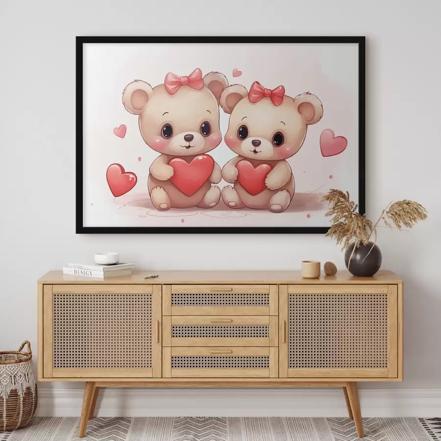 murales de pared Una pareja de osos enamorados f42878
