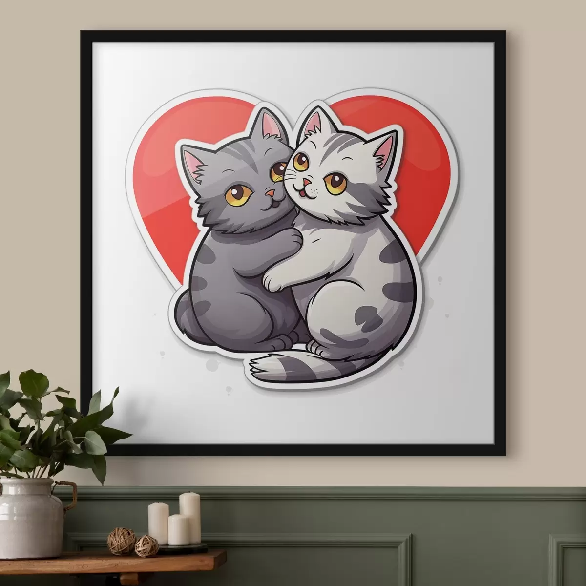 Poster Dos gatos enamorados f42881