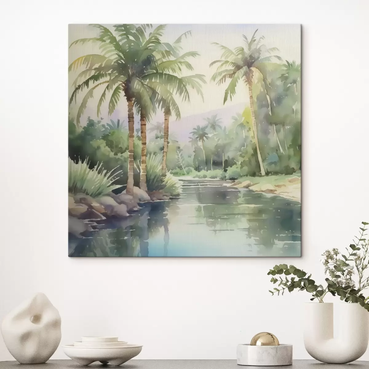 murales de pared Paisaje tropical imitación acuarela s42912