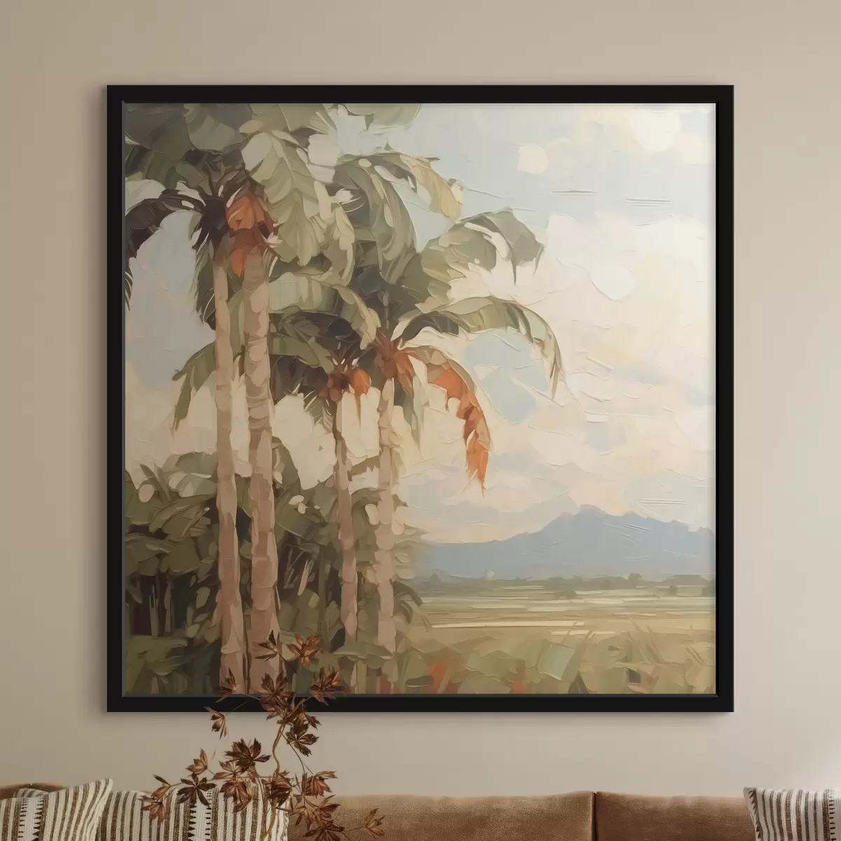 Poster Pintura imitación palmeras f42898